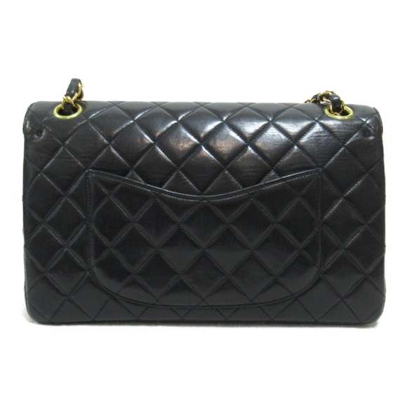 Chanel Double Shoulder Flap Lambskin Black Paris Chain Bag - Picture 1 of 10